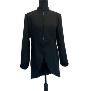 Zara black asymmetrical hi-low penguin tuxedo blazer coat half zip🇨🇦